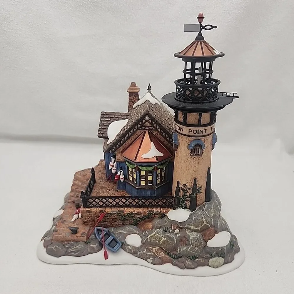 House Dept 56 Dickens Village Lynton Point Tower Lighted Lighthouse W/Box #58315